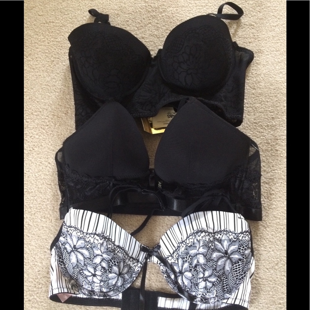 SOLD Bra trio size 34C and M